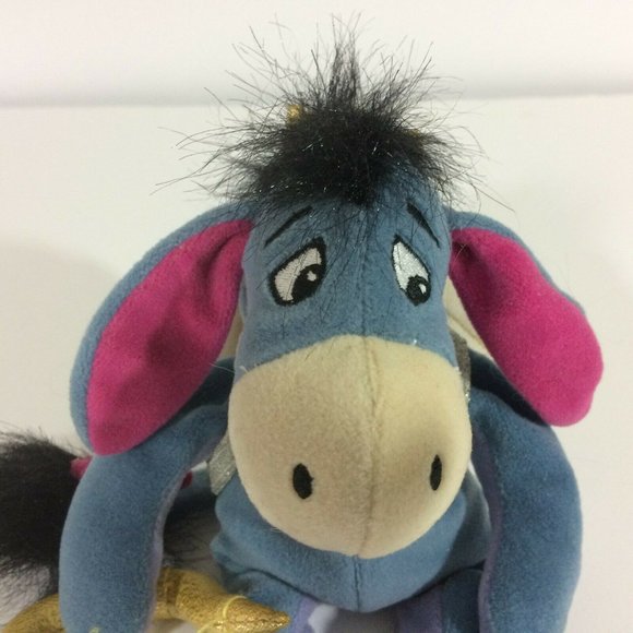 Walt Disney Company Cupid Eeyore Beanie Plush Valentine Bow Stuffed Animal 9" - Picture 9 of 9